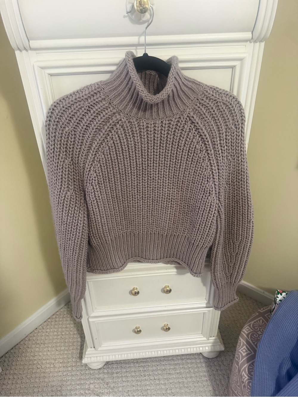 H&M Taupe Chunky Knit Turtleneck Sweater XS